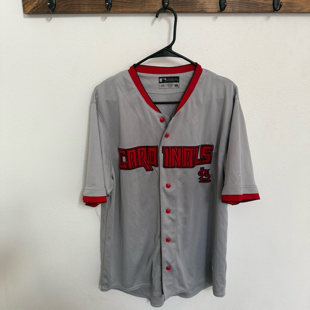 Genuine Merchandise Gray and Red Men's MLB Cardinals Jersey